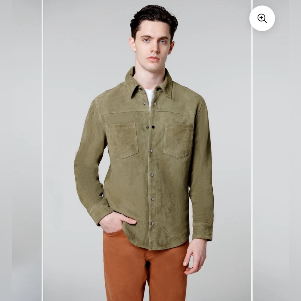 💚 Sophisticated Blank NYC Men’s Goatskin Leather Shirt Jacket 💚